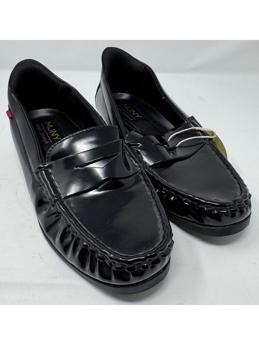 MJNY by Marc Joseph Black Slip-On Penny Loafers Shoes Women's Size 9.5